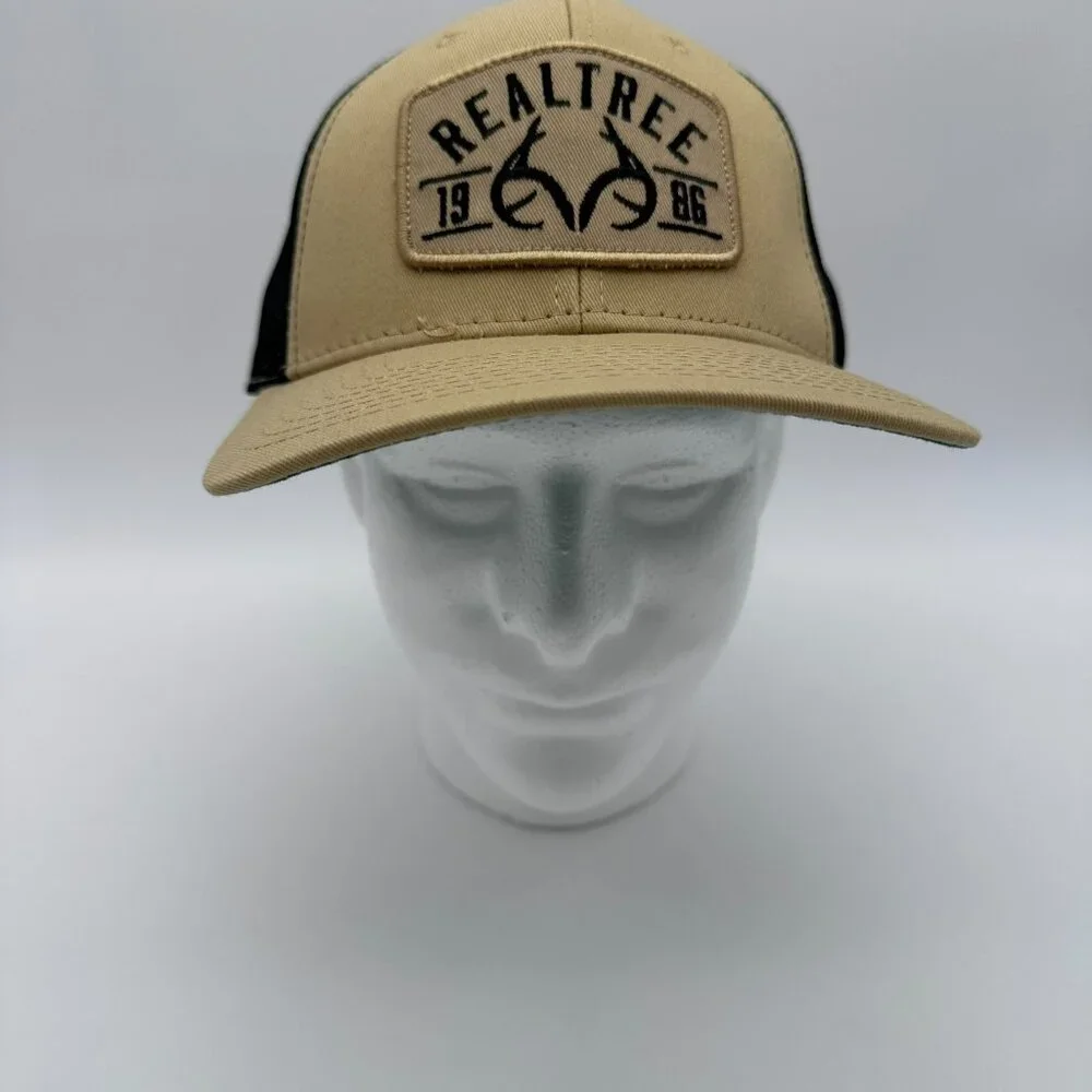 Outdoor Cap Realtree Antlers 1986 Patch Meshback Snapback Cap, OSFM, Khaki/Black